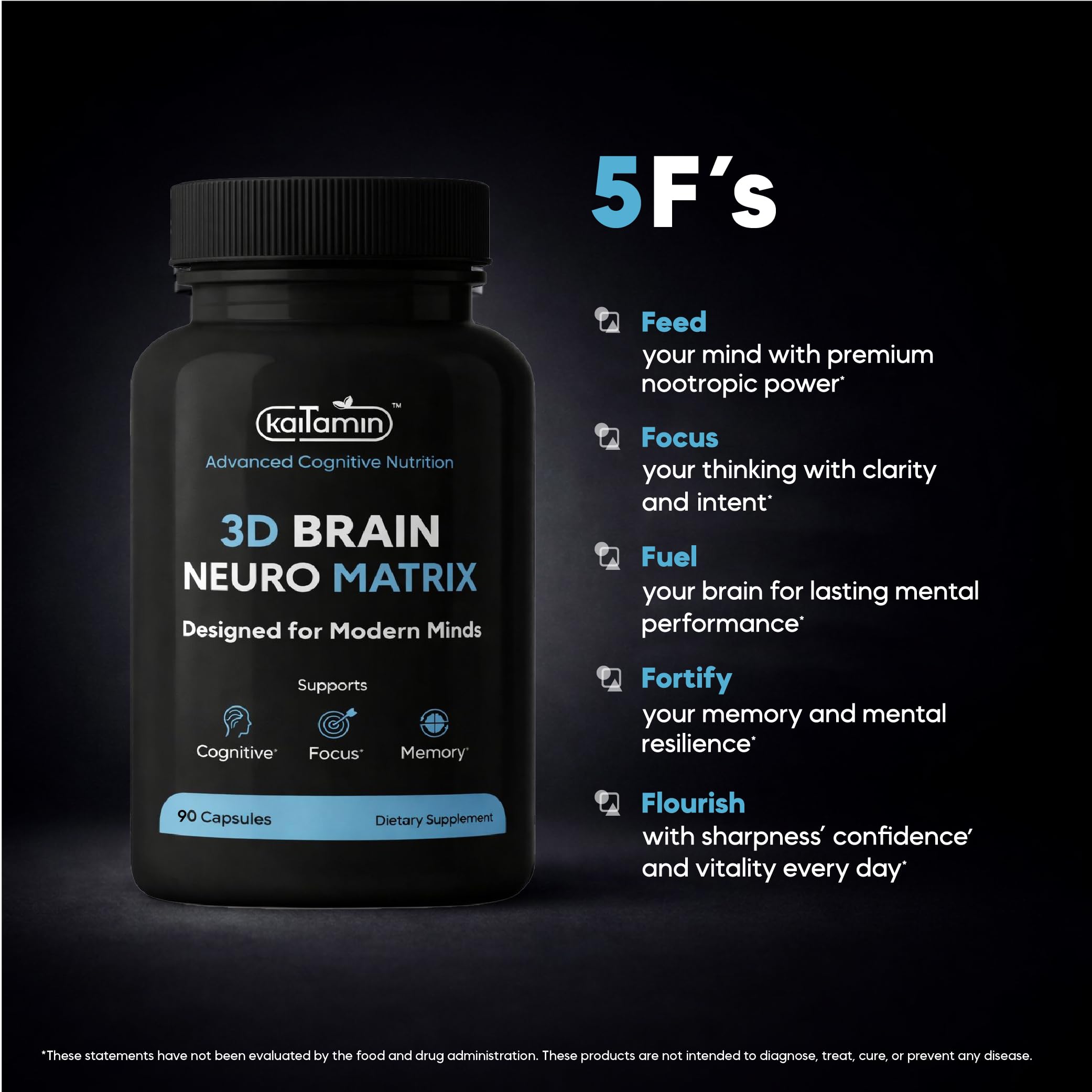 Kaitamin Brain Neuro Matrix – extrait de Ginkgo Biloba pour soutenir mémoire et apprentissage.
