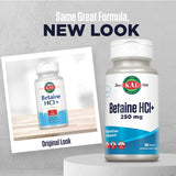 KAL Betaine HCl Pepsine – bouteille, aide potentielle à l'absorption des nutriments.