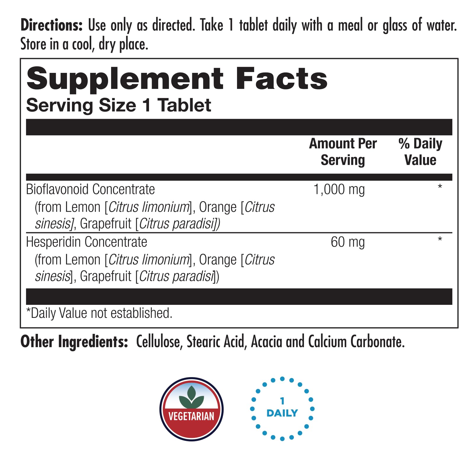 KAL Bioflavonoïde 1000 mg boîte, emballage pratique pour la routine