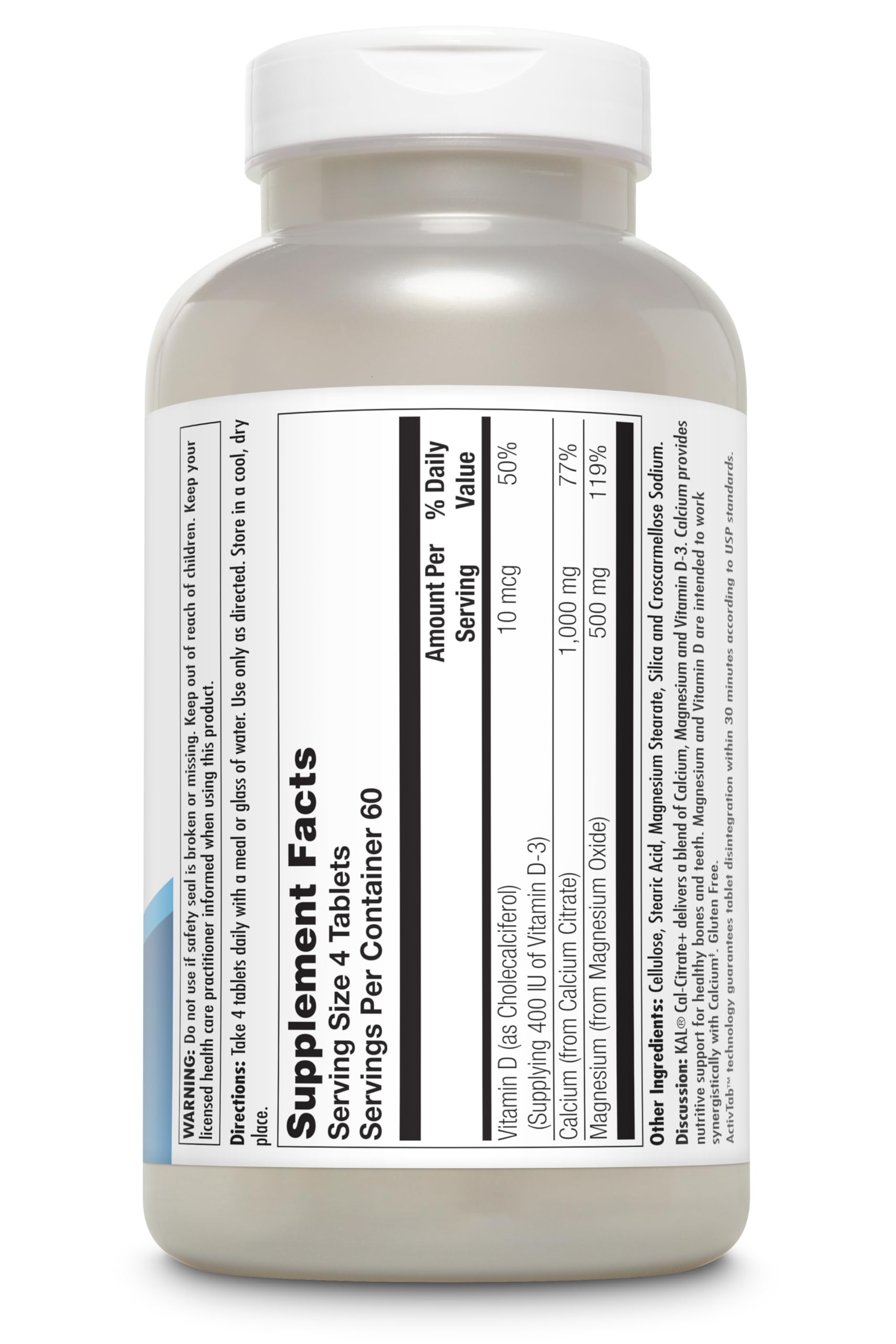 KAL Cal-Citrate+ comprimés: dosage clair pour une routine quotidienne.