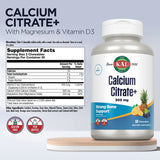 Kal Calcium Citrate – gommes à mâcher aromatisées fruits, goût agréable et facile à prendre.