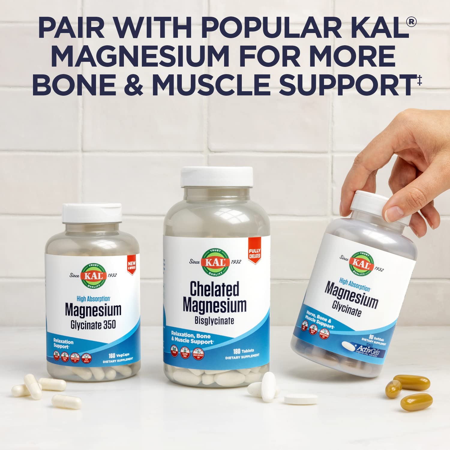 Kal Calcium Citrate – format portable, idéal à emporter au travail ou en voyage.