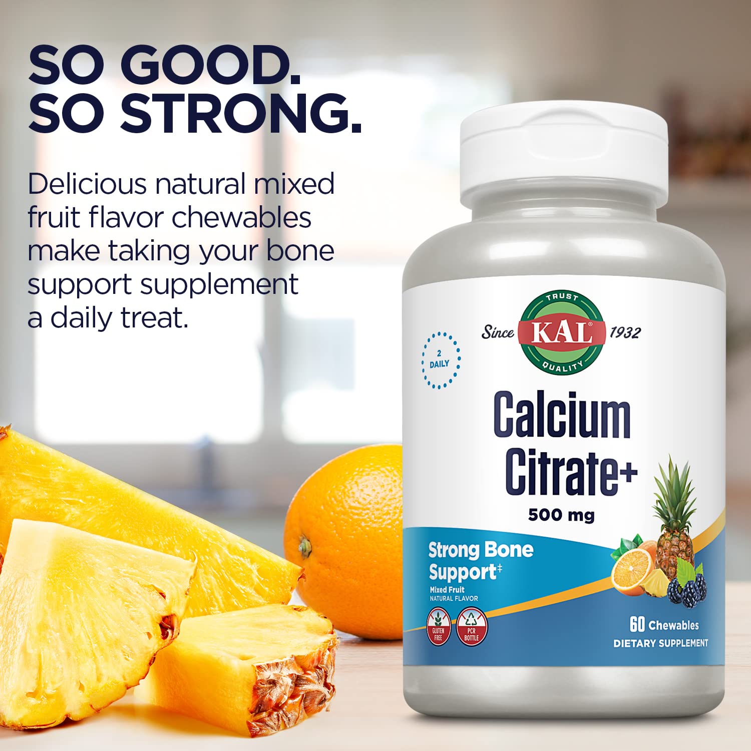 Kal Calcium Citrate – sans gluten, adapté à différents régimes.