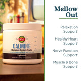 KAL Calming Magnesium Glycinate – étiquette lisible et stabilité assurée.