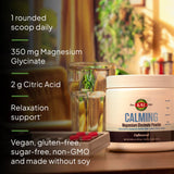 KAL Calming Magnesium Glycinate en verre d’eau, mélange facile pour relaxation légère.