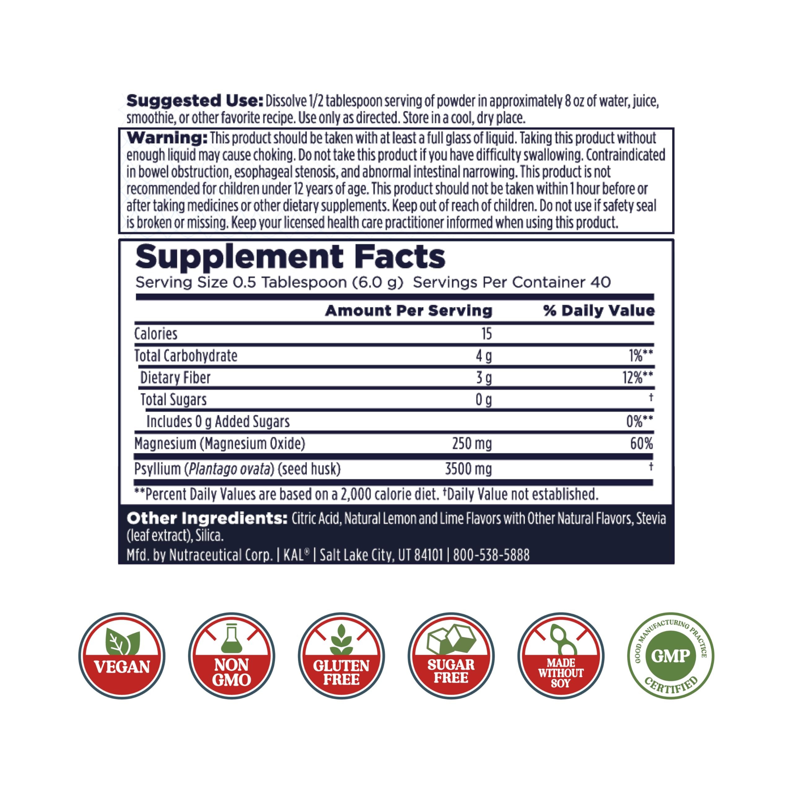 Kal Cleanout psyllium-fibre – fibre régulation digestive potentielle.