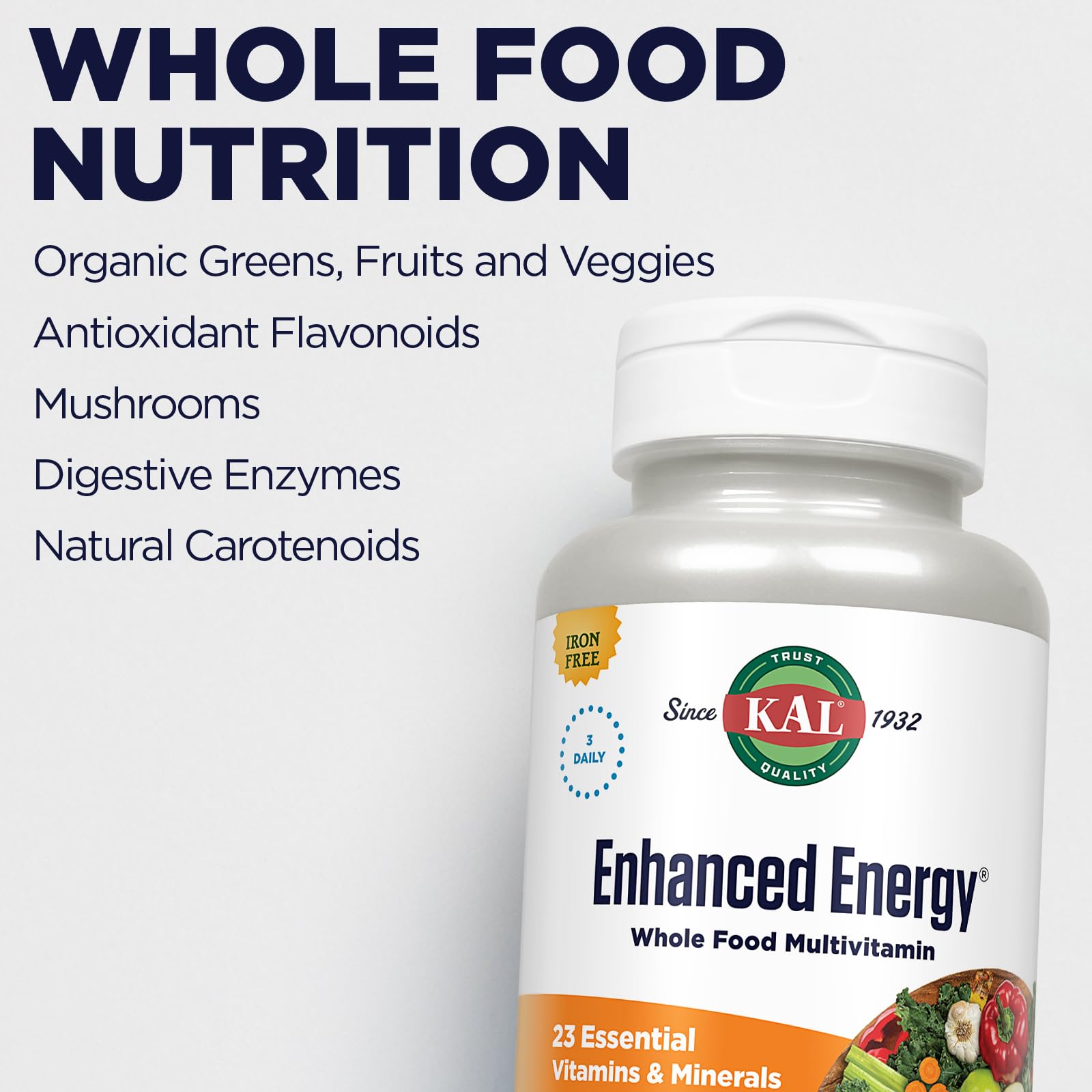 Kal-enzyme-digestive-multivitamine: enzymes digestives incluses pour une meilleure assimilation.