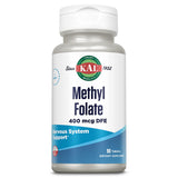 KAL Folate Méthylé, bouteille vue de face, soutien potentiel énergie et concentration.