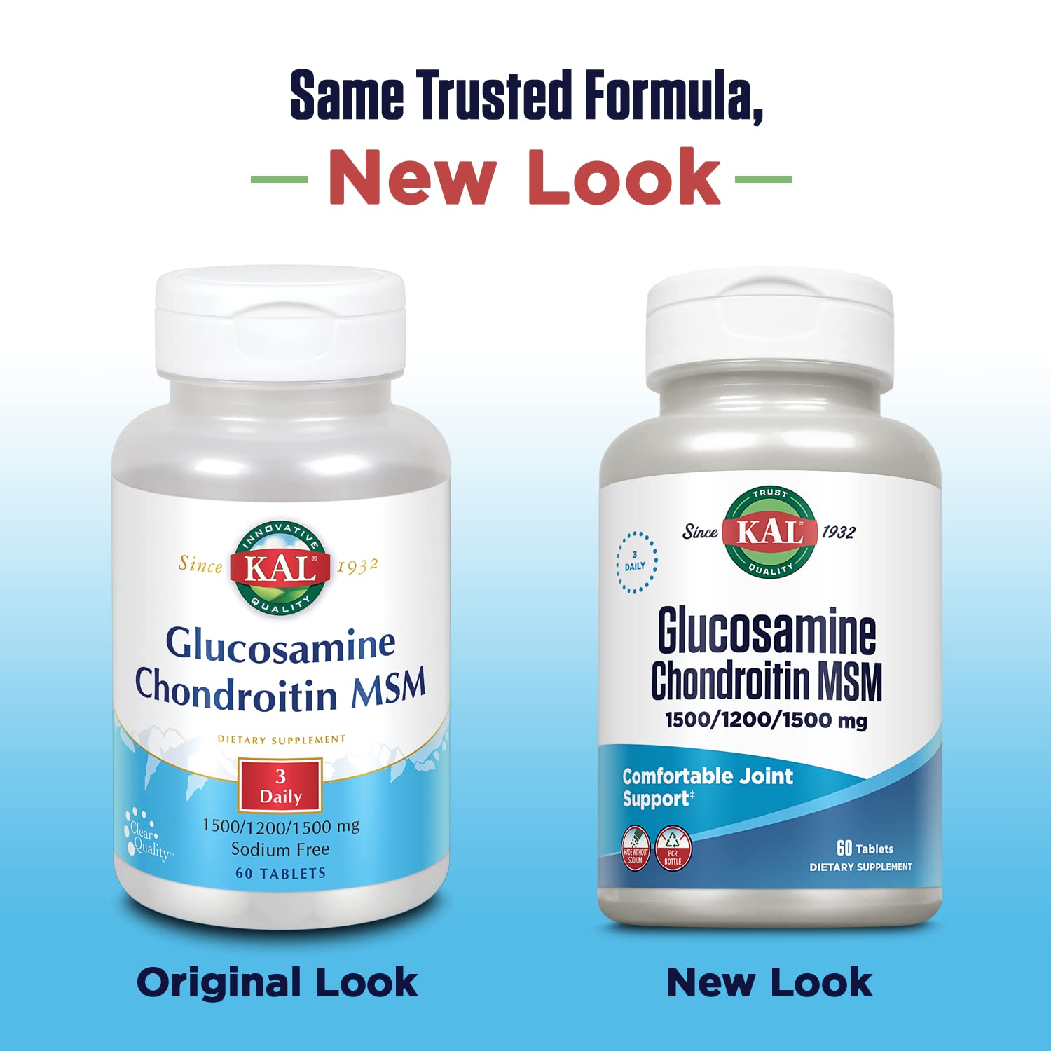 KAL Glucosamine Chondroitine MSM — capsules soutenant les articulations au quotidien.