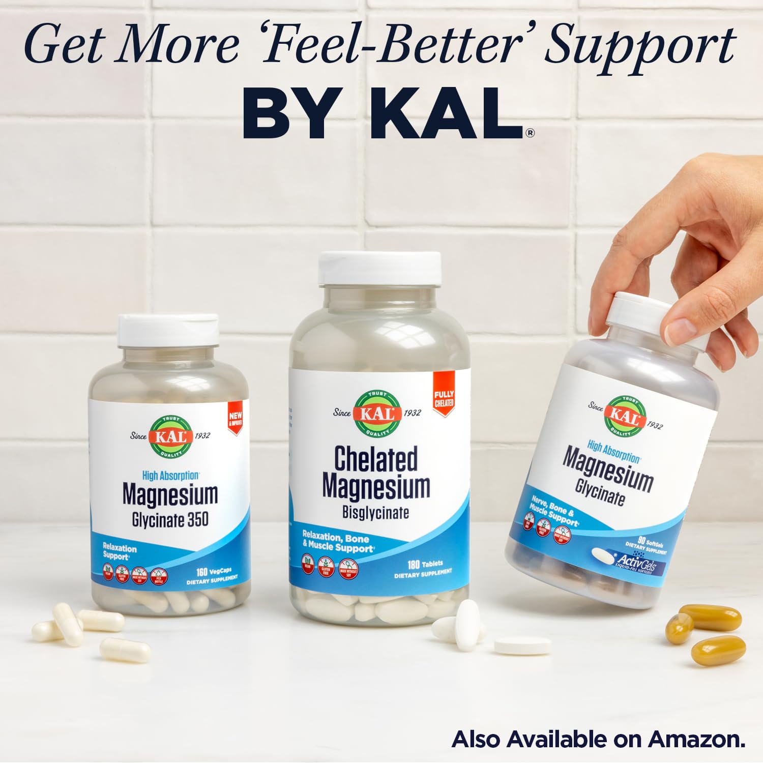 KAL Glucosamine Chondroitine MSM — tablettes avec dissolution rapide en 30 minutes.