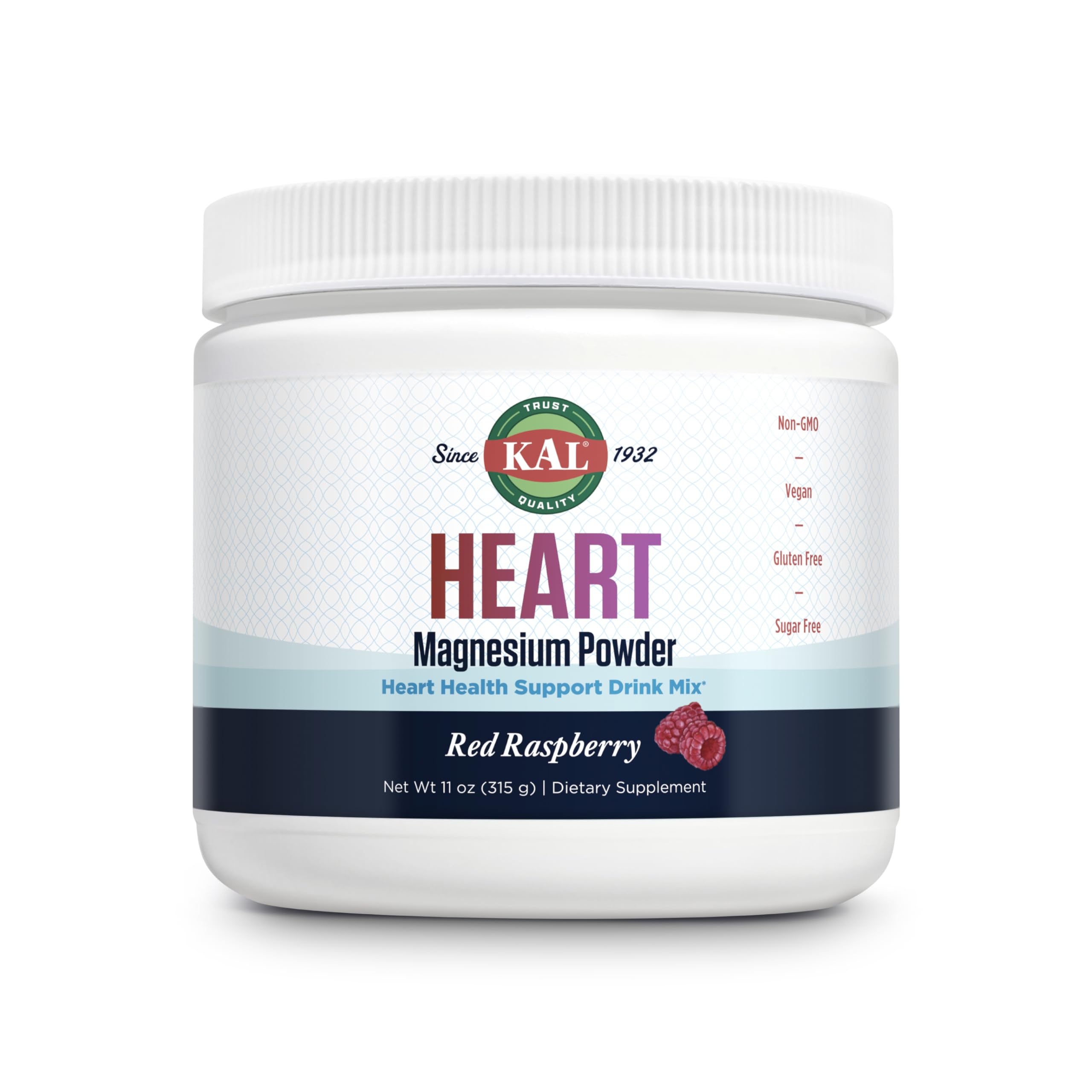 KAL Heart Magnésium Poudre framboise rouge – emballage élégant et pratique.