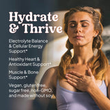 KAL Hydro Magnesium Plus Electrolytes, étiquette sans sucre et gluten.