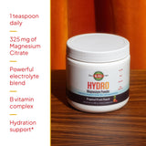 KAL Hydro Magnesium Plus Electrolytes, verre avec boisson tropicale; hydratation agréable après l'effort.