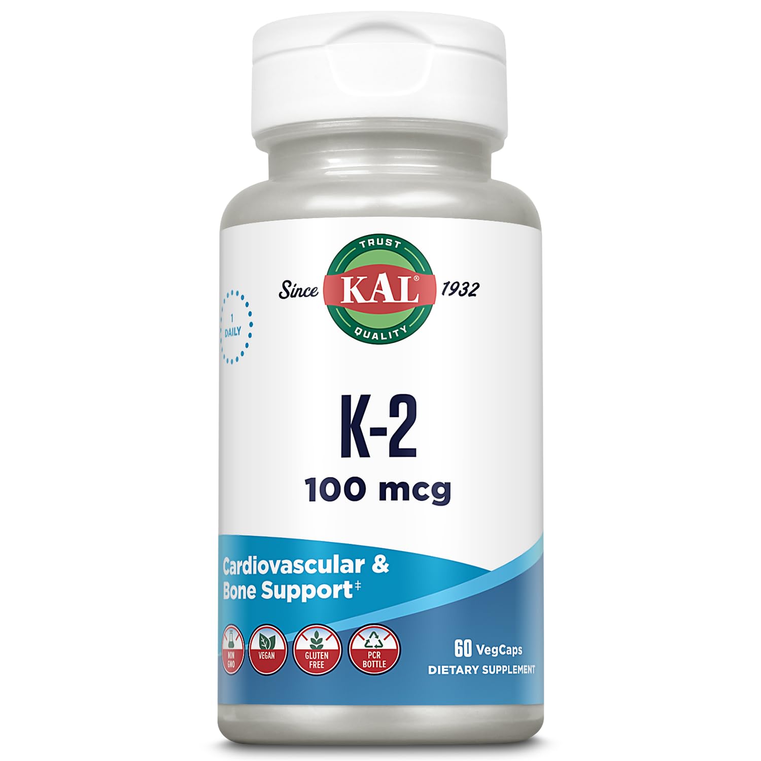 Kal K2 MK-7 tablettes: soutien potentiel à la santé osseuse et cardiovasculaire.
