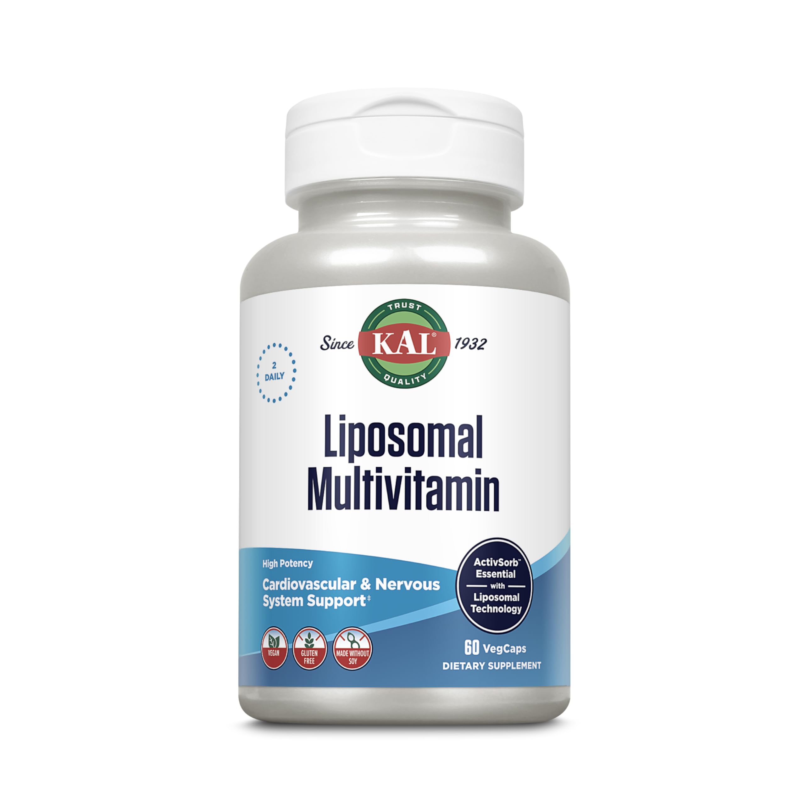 Bouteille KAL Liposomales Multivitamin, soutien potentiel au quotidien.