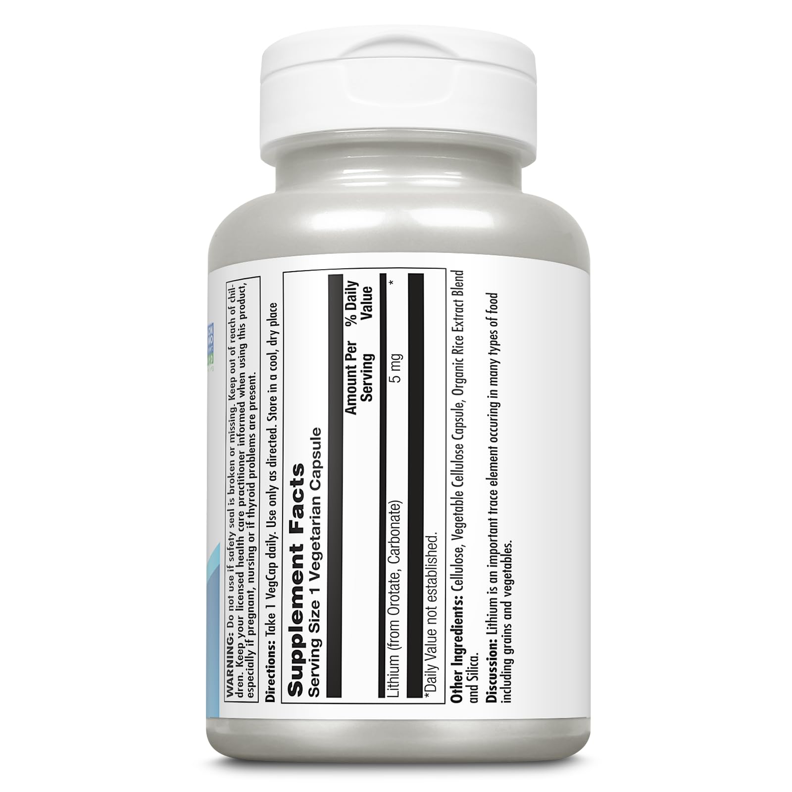 KAL Lithium Orotate 5 mg – 180 gélules vegan pour routine quotidienne.