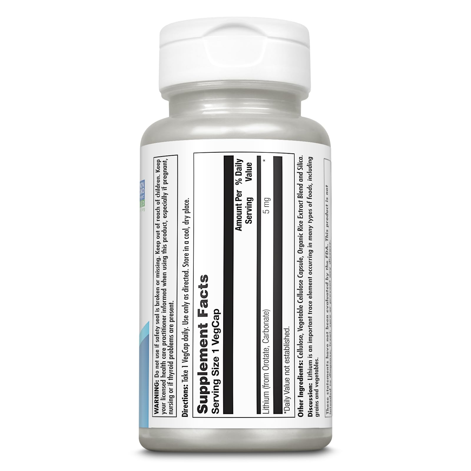 KAL Lithium Orotate: capsules végétales faciles à avaler