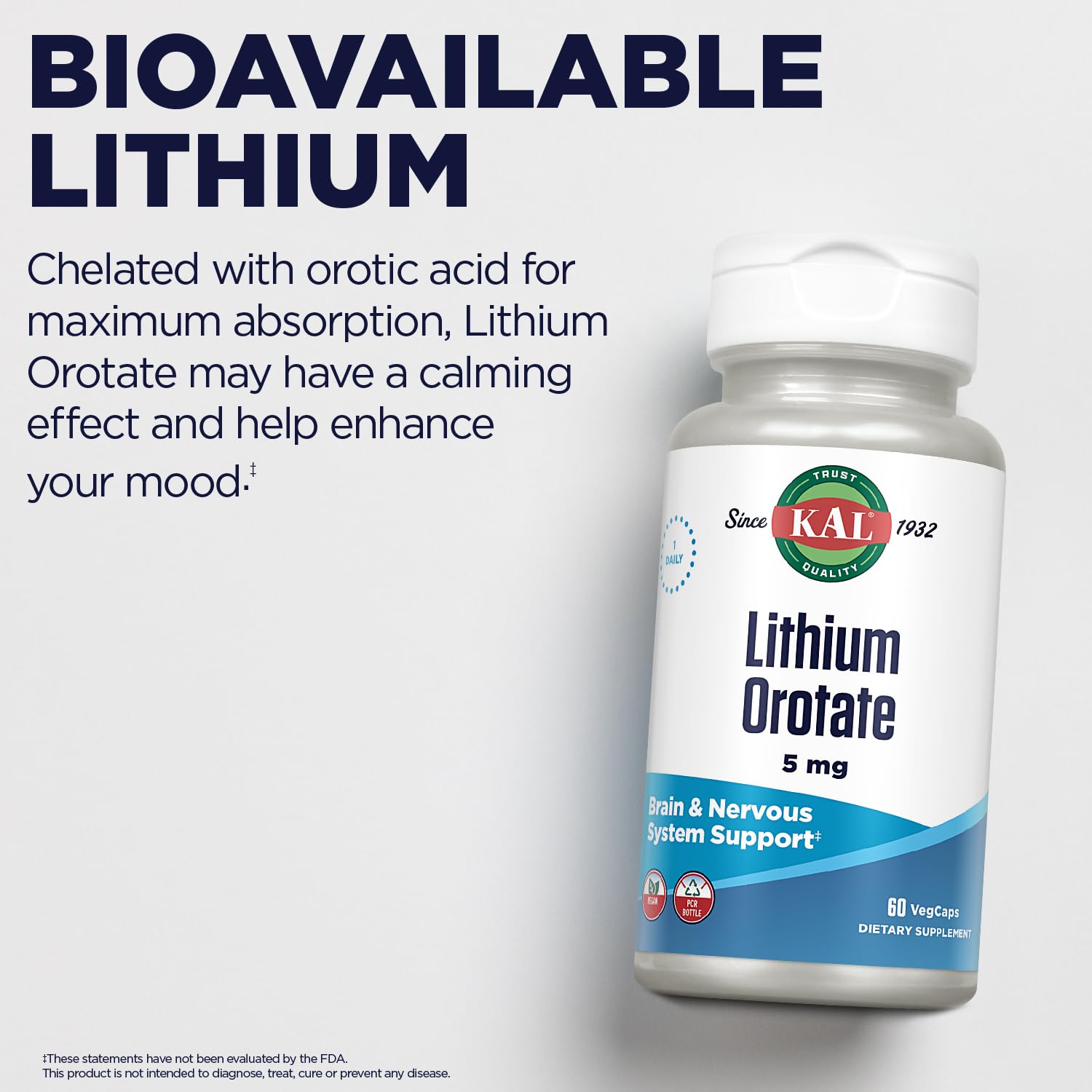 KAL Lithium Orotate: détail des ingrédients lithium