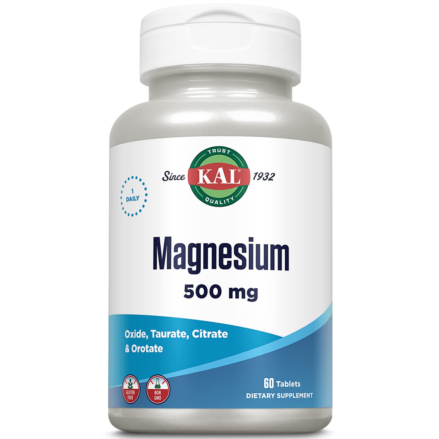 Kal magnésium 500 mg, bouteille et étiquette visibles, facilité de prise quotidienne.