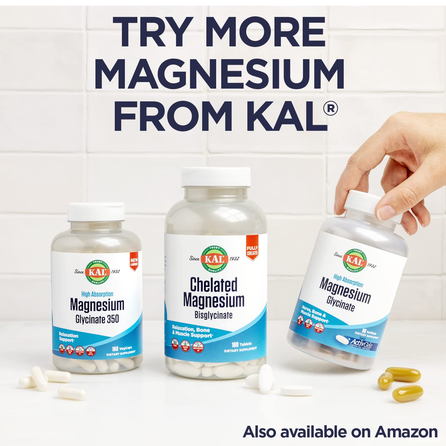 Formule sans gluten et végane de KAL Magnésium Citrate.