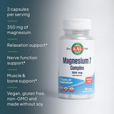 KAL Magnesium Complex 7: emballage indiquant 60 portions véganes et sans gluten.