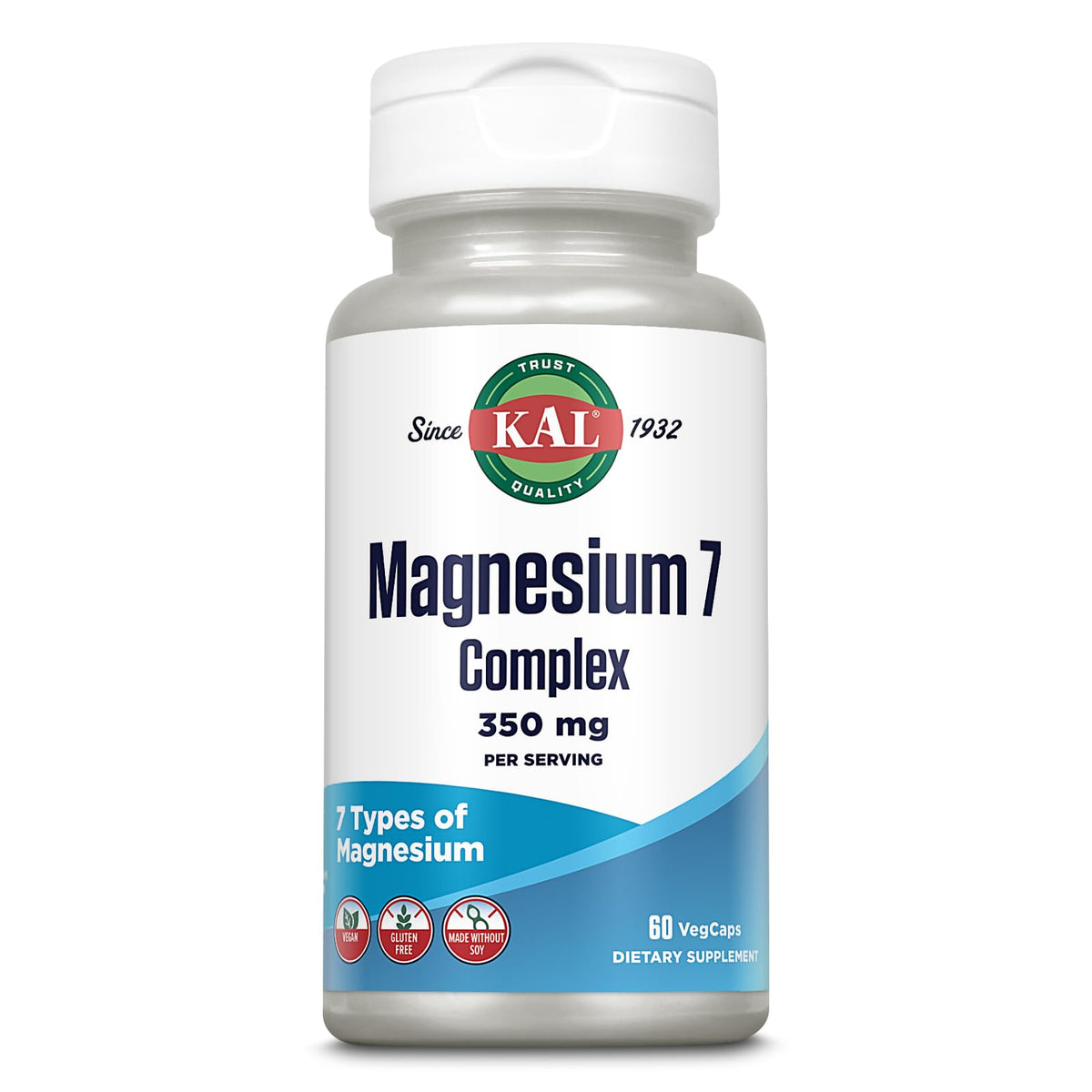 KAL Magnesium Complex 7 – bouteille, soutien relaxation et bien-être.