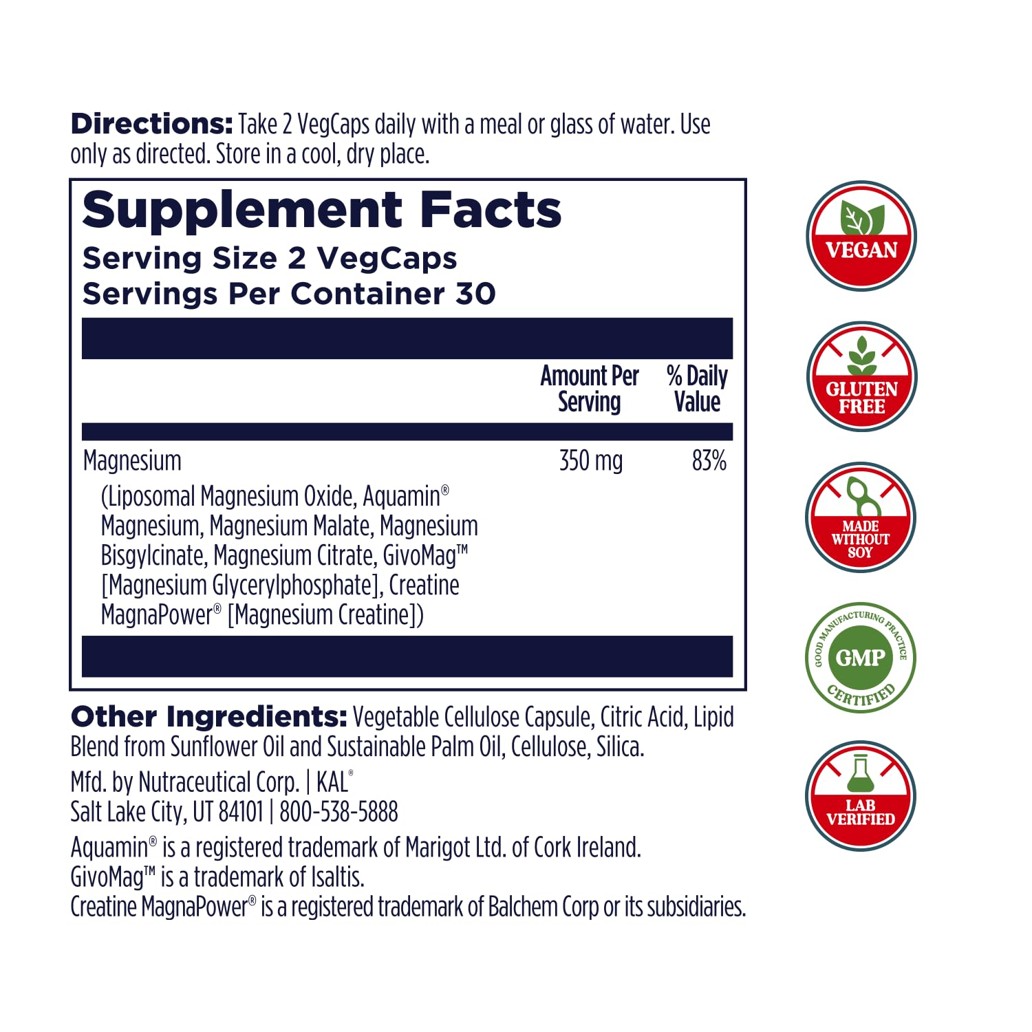 KAL Magnesium Complex 7 – capsules, usage quotidien pour muscles et nerfs.