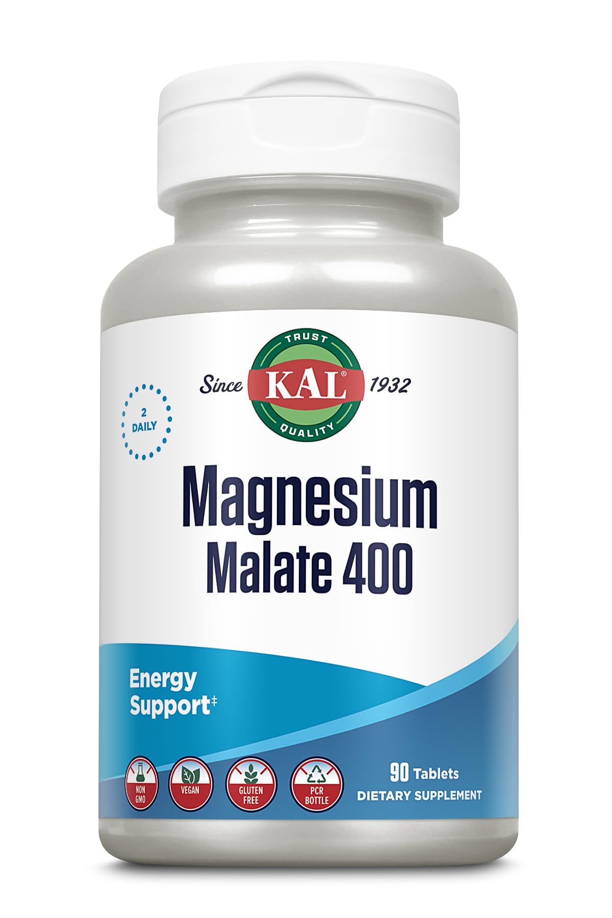 KAL Magnésium Malate 400 mg – bouteille pratique pour énergie soutenue