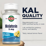 KAL Mélatonine 5 mg 60 pastilles avec vitamine B6 ajoutée