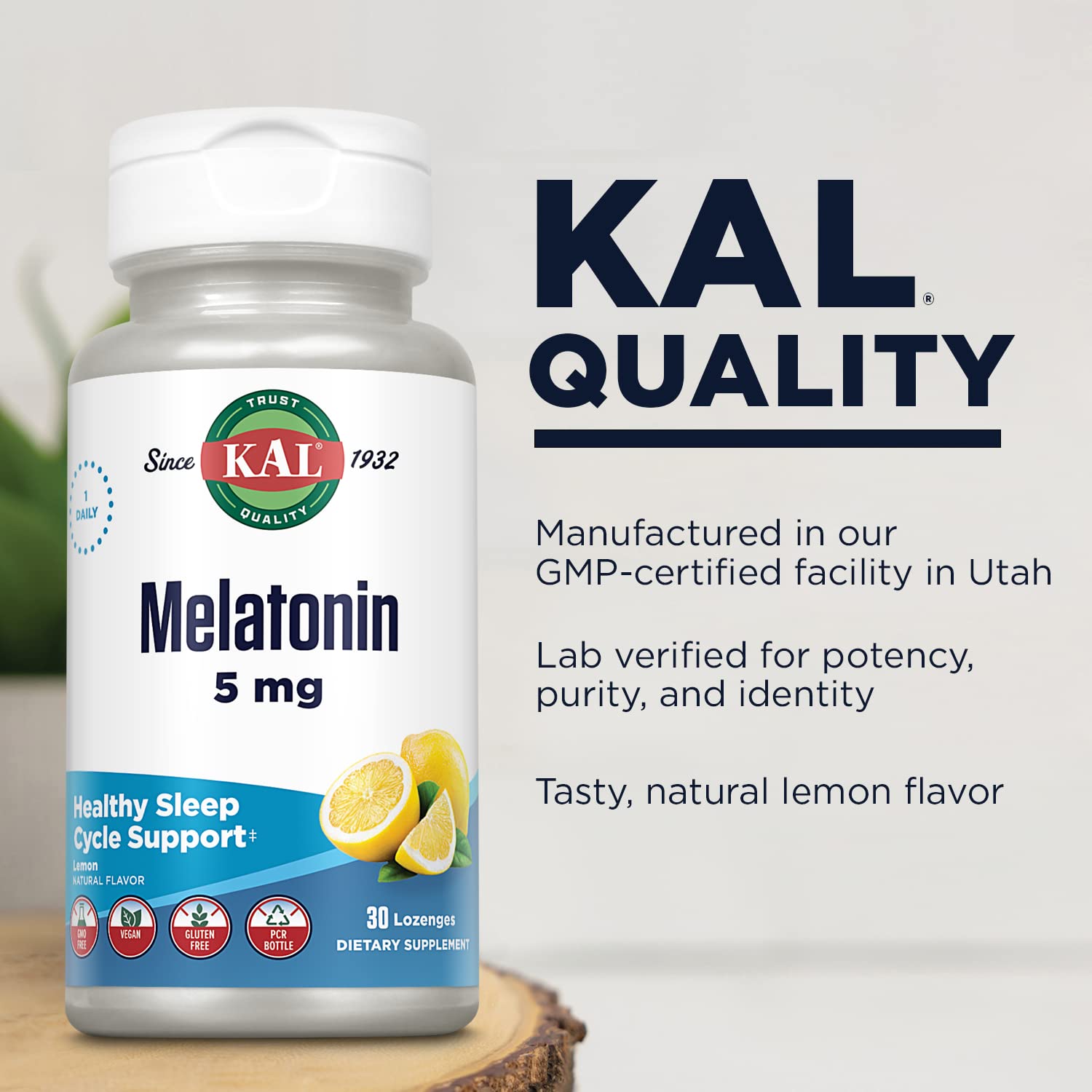 Pastilles végétariennes KAL mélatonine 5 mg pour un rituel nocturne agréable