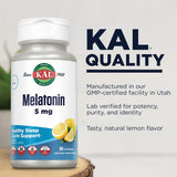 Pastilles végétariennes KAL mélatonine 5 mg pour un rituel nocturne agréable