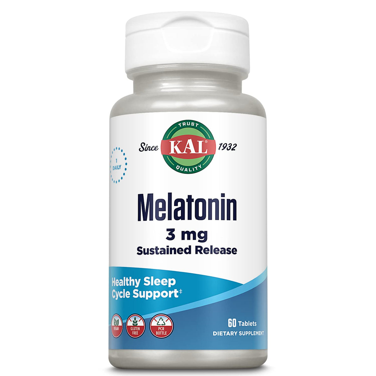 Kal Mélatonine: bouteille avec libération prolongee, soutien potentiel à la relaxation nocturne.