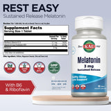 Kal Mélatonine: vitamines B6 et B2 intégrées, soutien potentiel au cycle de sommeil.