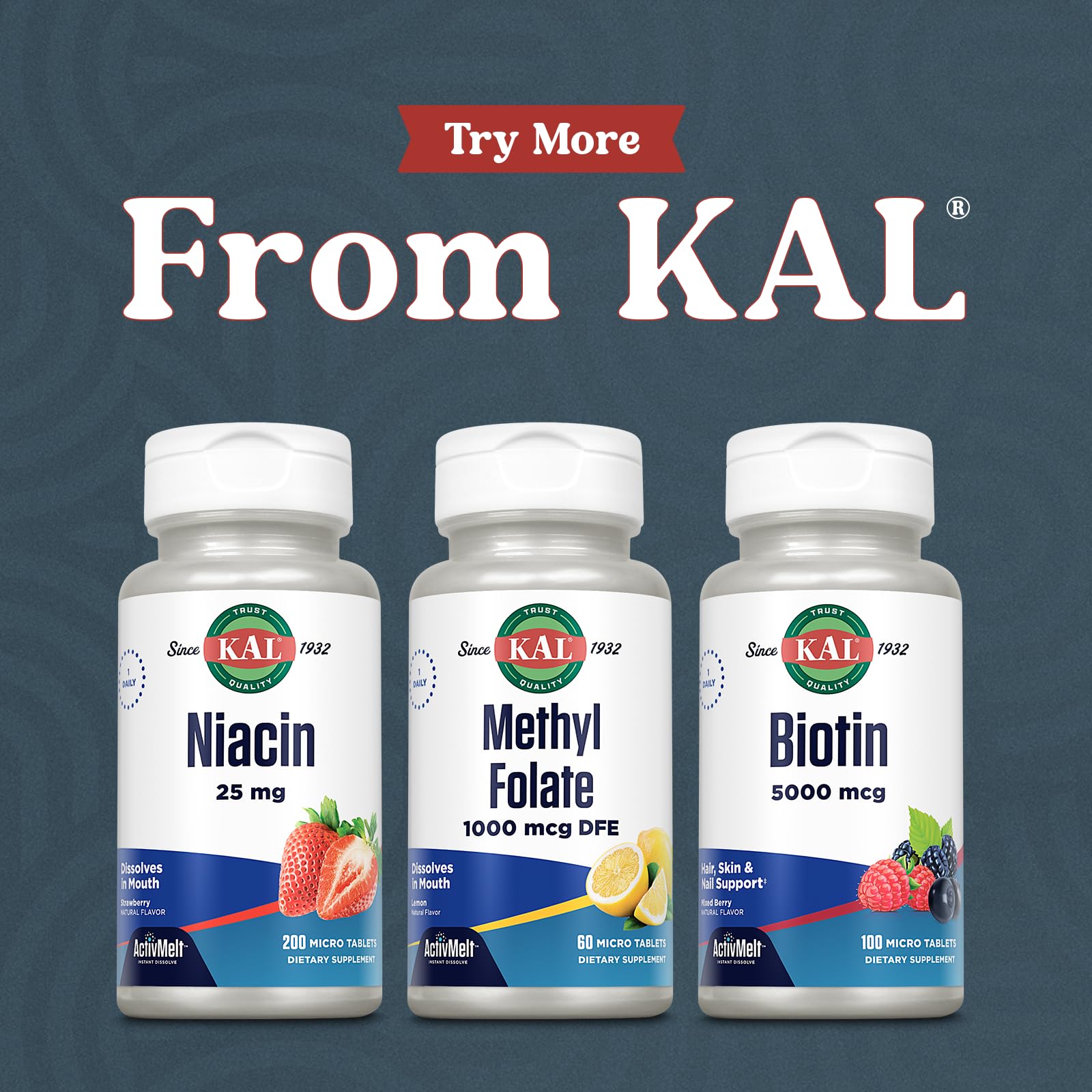 Emballage pratique pour le rituel quotidien de KAL Methyl Folate.