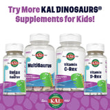 KAL MultiSaurus enfant prenant comprimé dinosaure, facilité d’intégrer la routine.