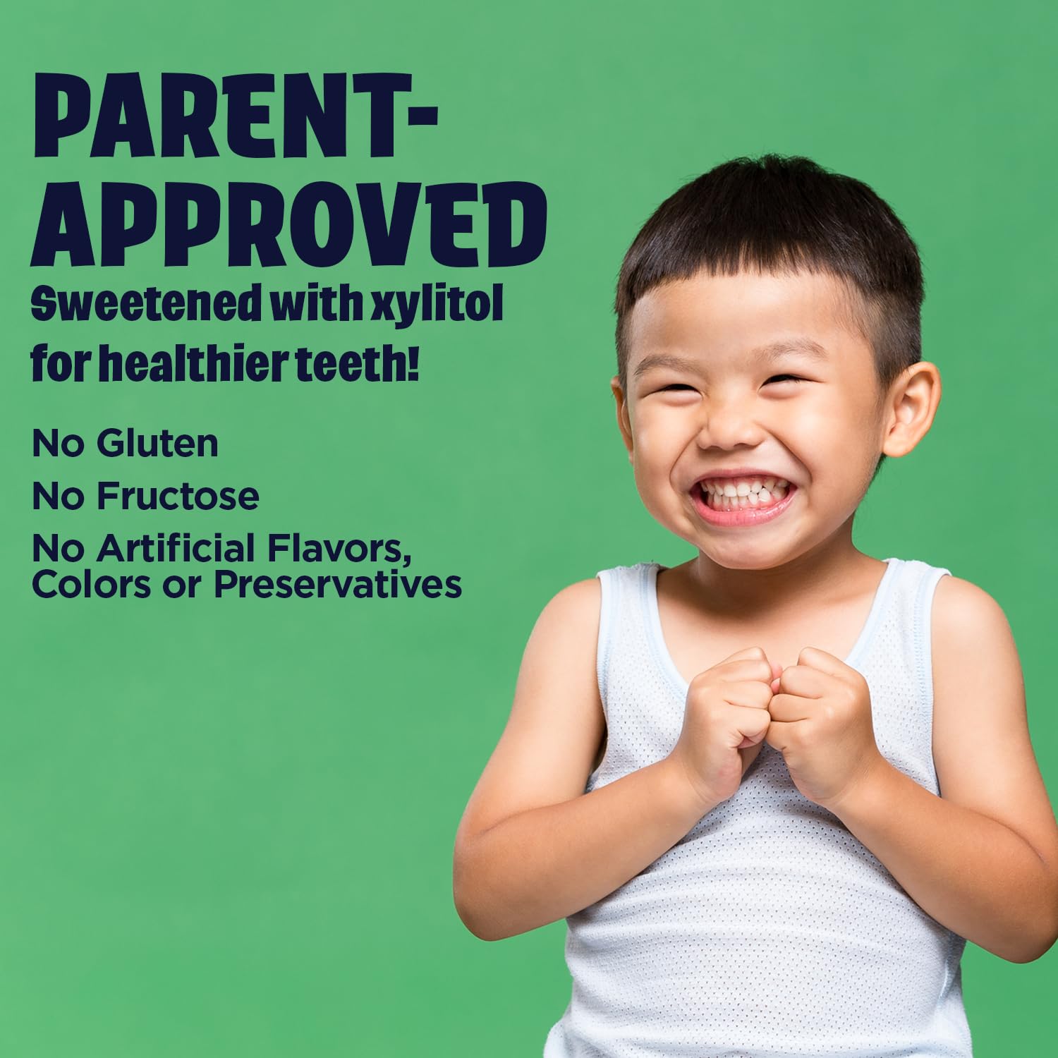 Kal MultiSaurus sans gluten et sans conservateurs, ingrédients simples et sûrs pour enfants.