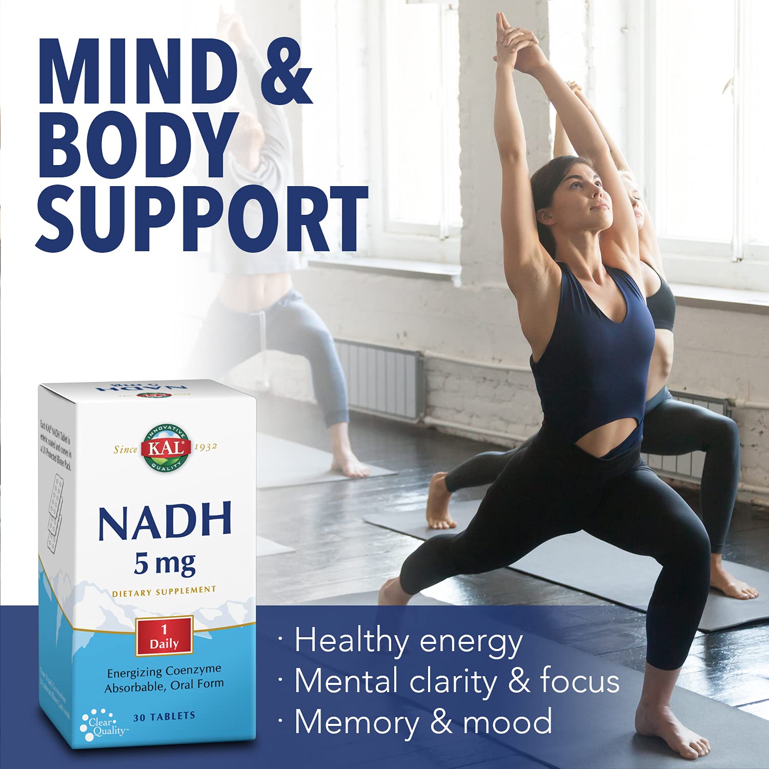 KAL NADH 5 mg – dosage par prise de 5 mg pour énergie potentielle.