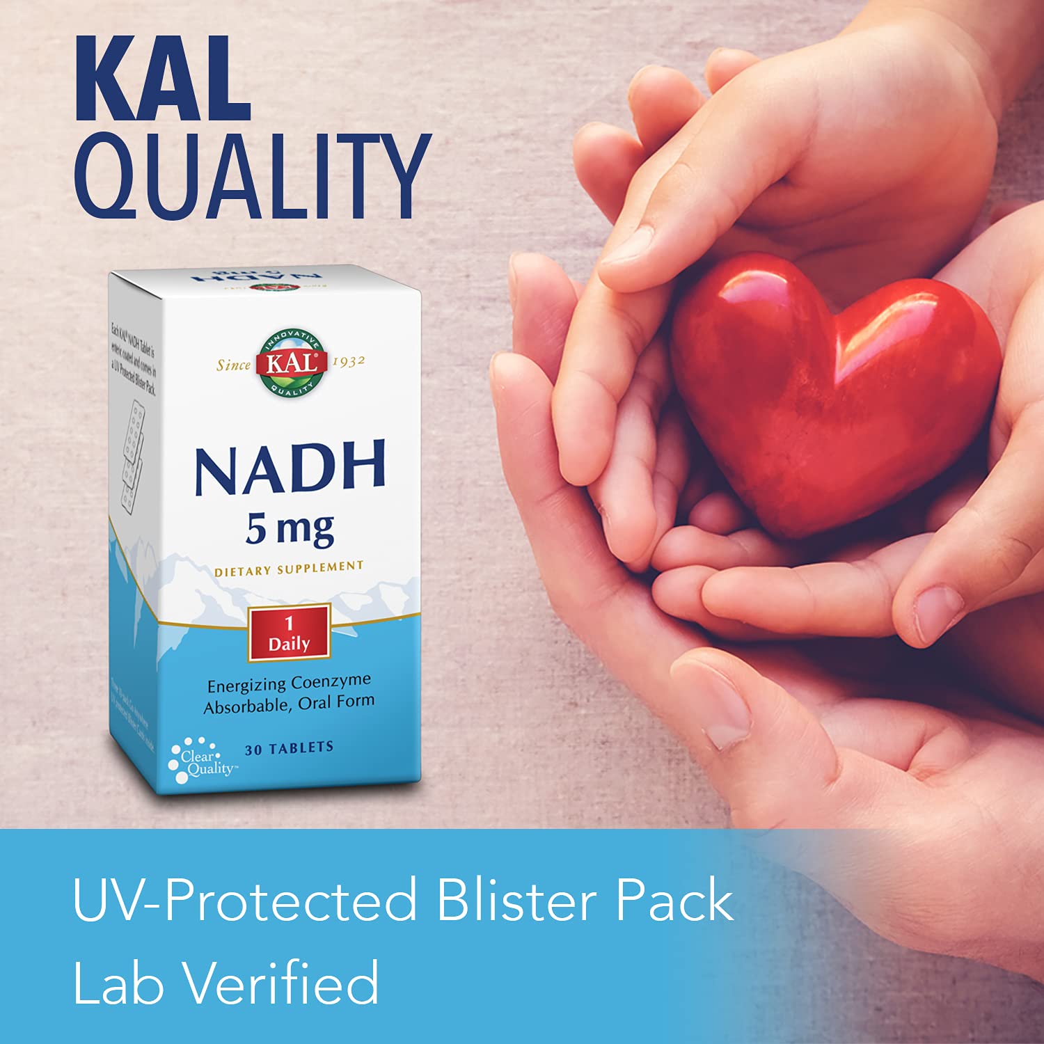 KAL NADH 5 mg – paquet pratique pour votre routine bien-être.