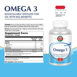 Étiquette KAL Omega 3 lisible, informations EPA et DHA.