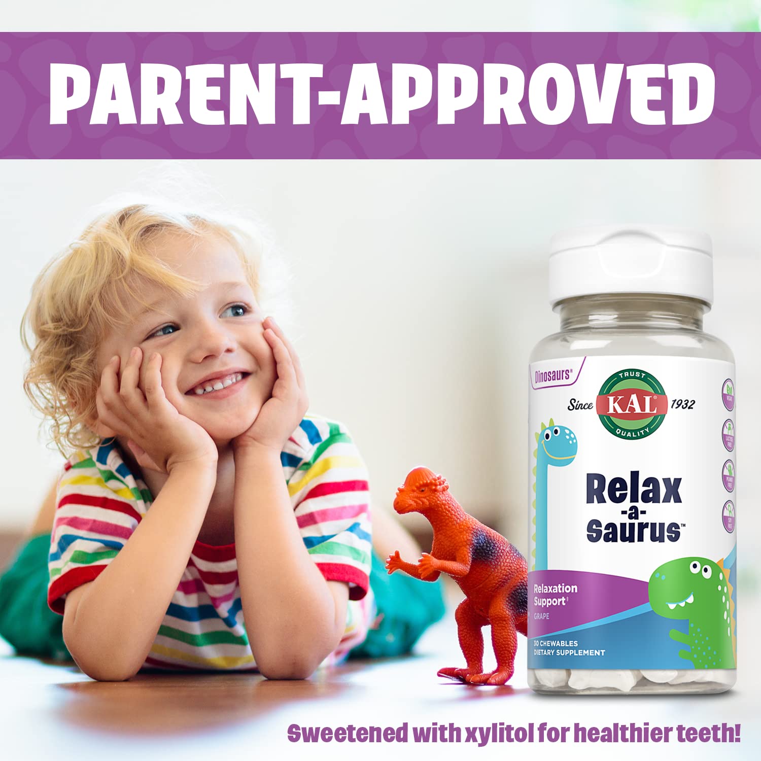 Kal Relax-a-Saurus garantie de remboursement de 60 jours.