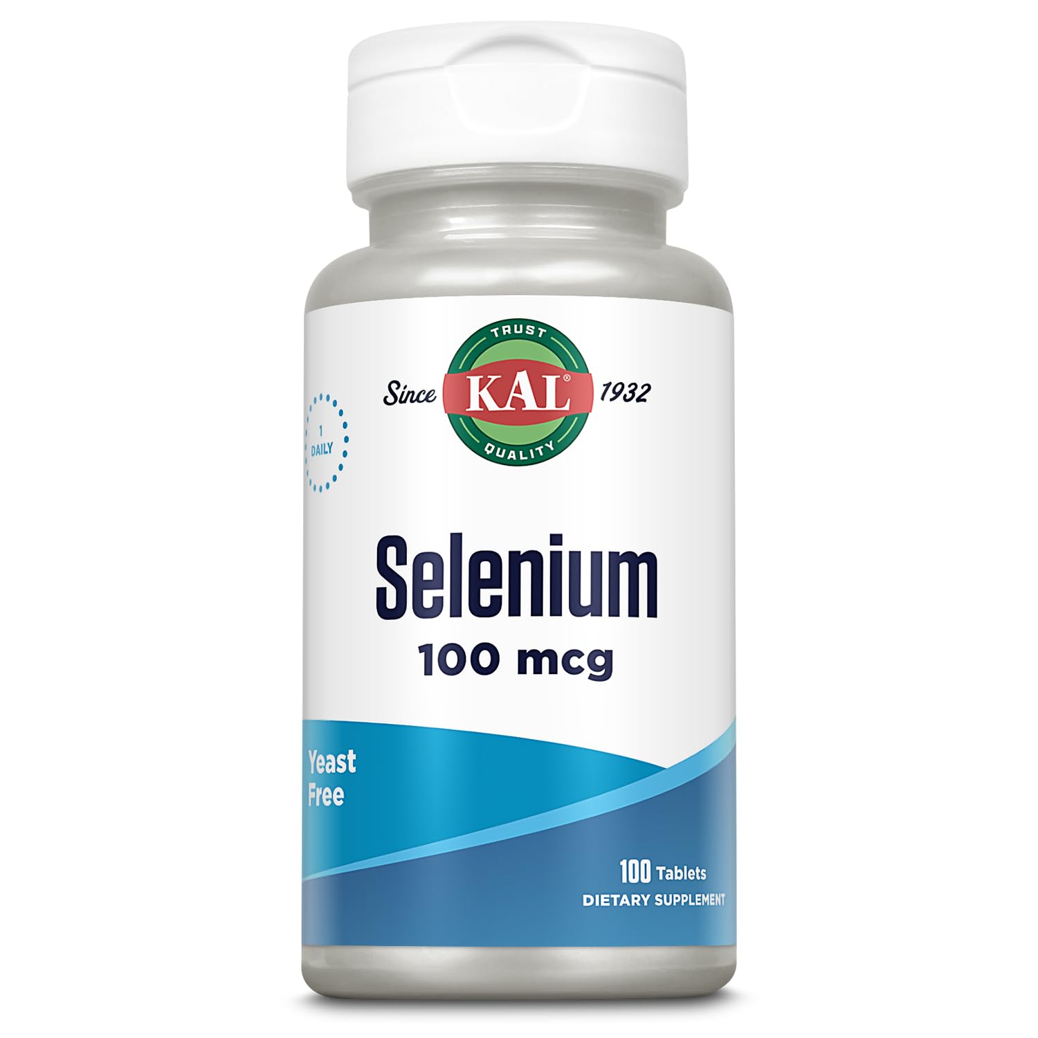 Kal Sélénium sans levure - emballage clair, pratique pour l'apport quotidien.