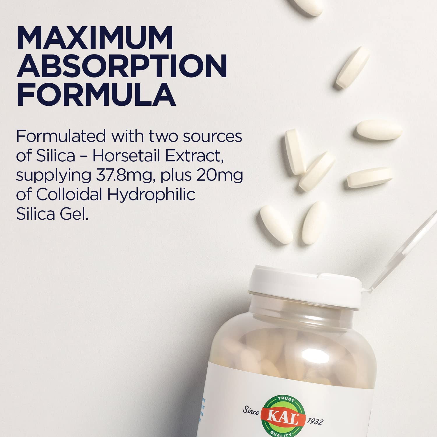 Emballage PCR recyclable de KAL Silica Plus, démarche durable.