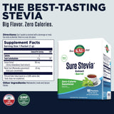KAL Sure Stevia Plus Monkfruit – boîte de sachets, douceur naturelle sans sucre ajouté.