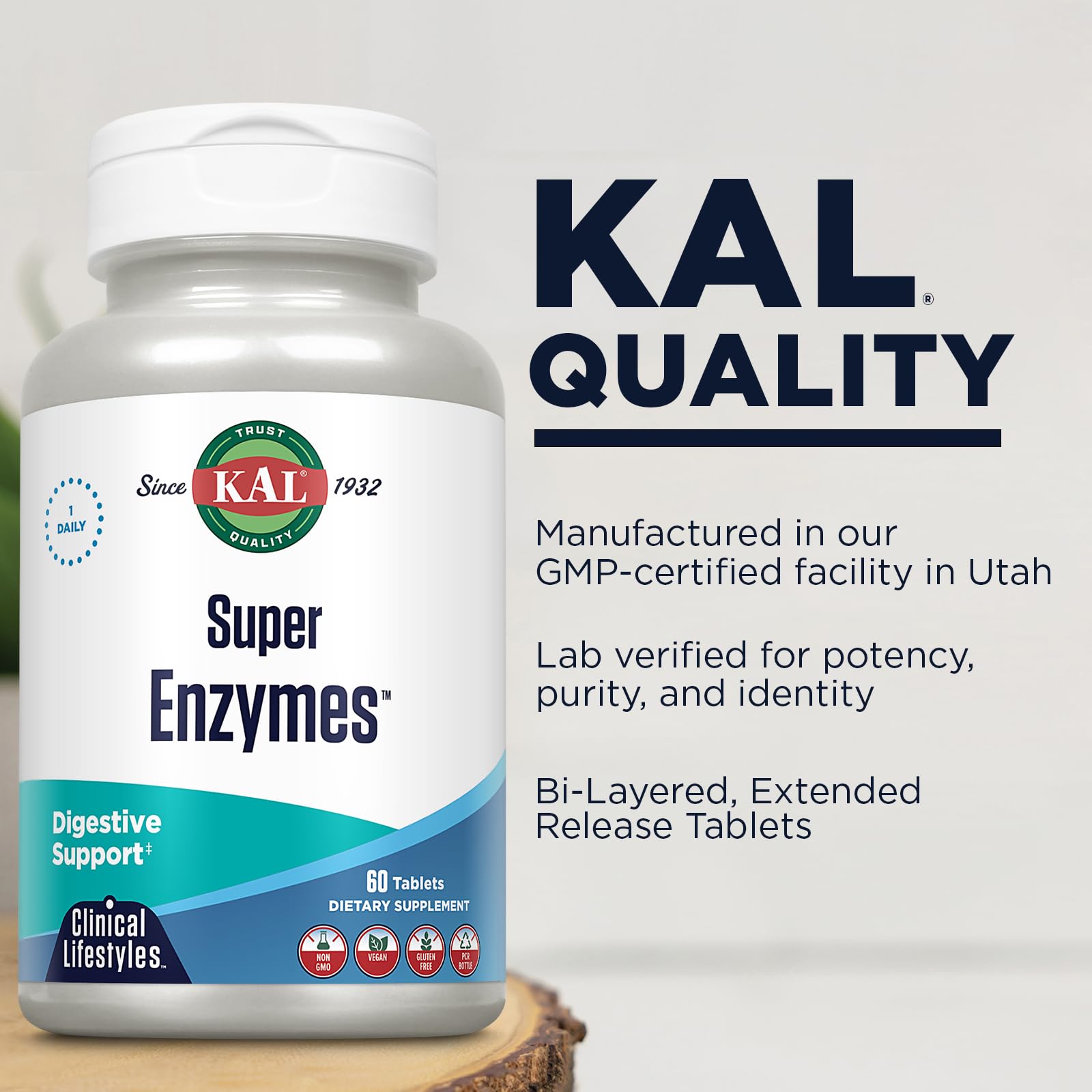 KAL tablettes digestives vegan sans gluten, formulation naturelle respectueuse du transit.