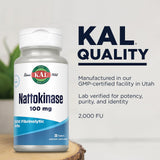 KAL Nattokinase 100 mg – ingrédients simples et sûrs.