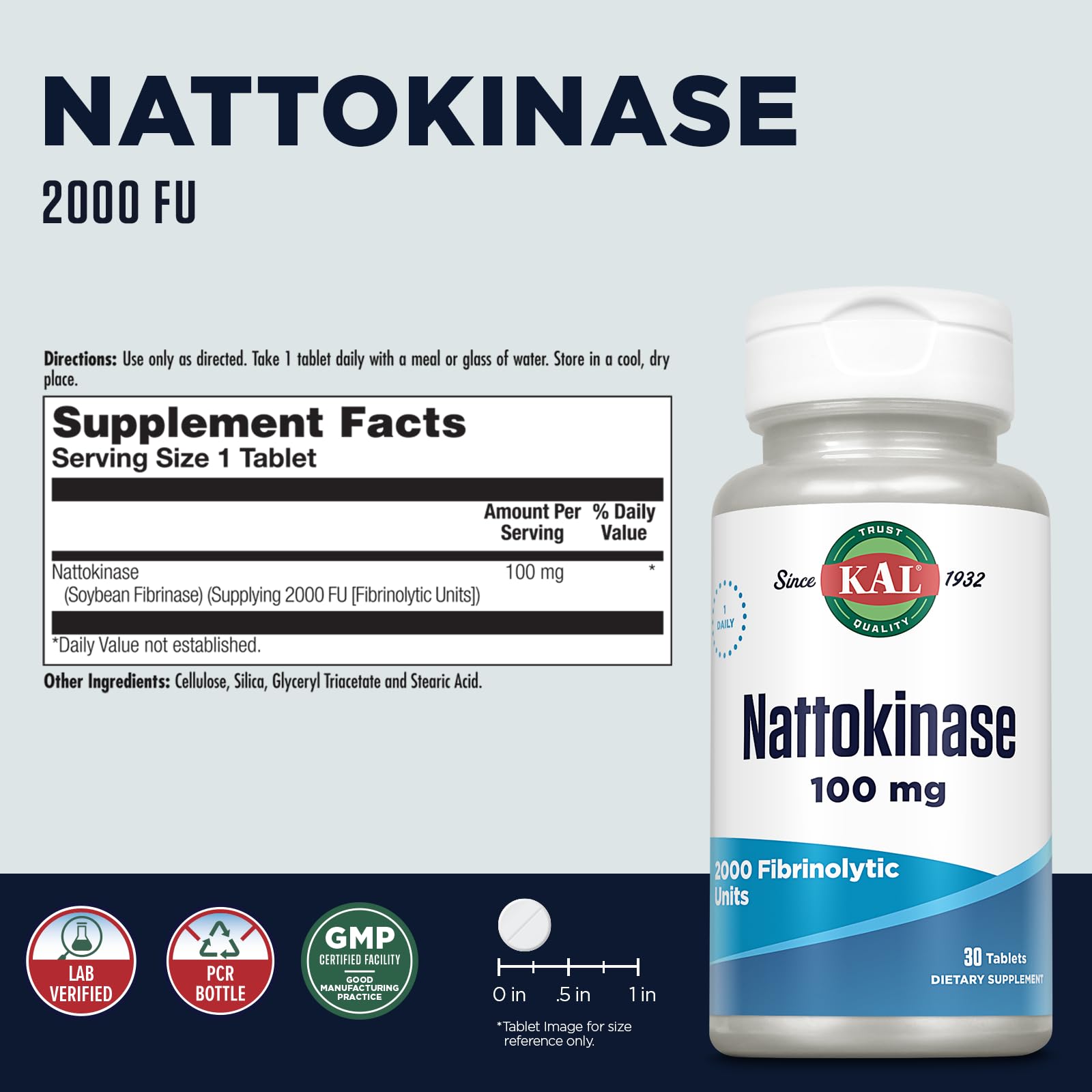 KAL Nattokinase 100 mg – prise avec eau pour ingestion aisée.