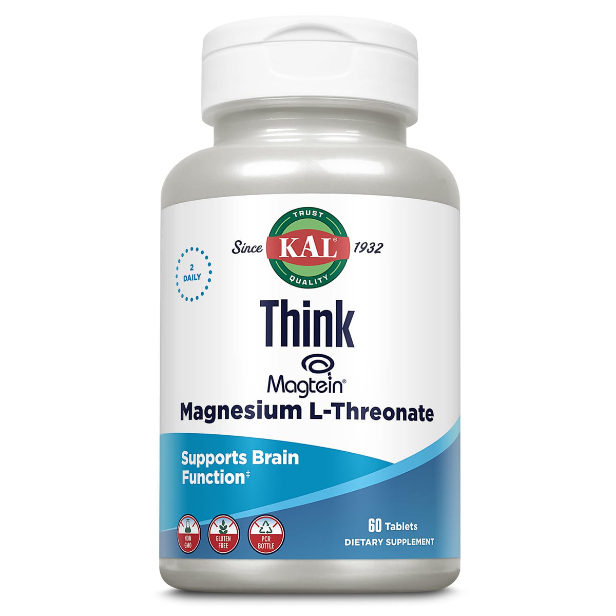 KAL Think Magnesium L-Threonate – bouteille 60 comprimés pour soutien cerveau