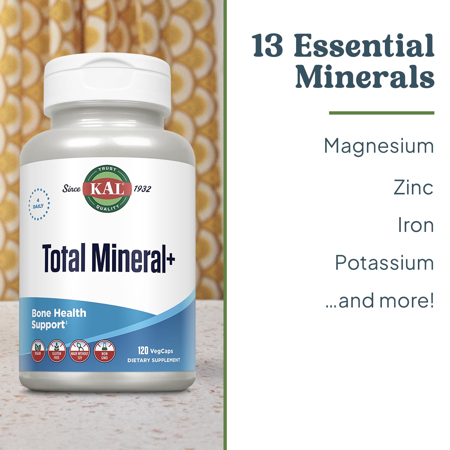 Emballage PCR Kal Total Mineral Plus, choix durable pour l'environnement.