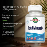 Ingrédients minéraux Kal Total Mineral Plus offrant un soutien nutritionnel riche.