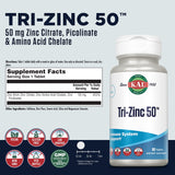 KAL Tri Zinc 50 mg, tablettes – dose quotidienne pratique pour soutenir le métabolisme nutritionnel